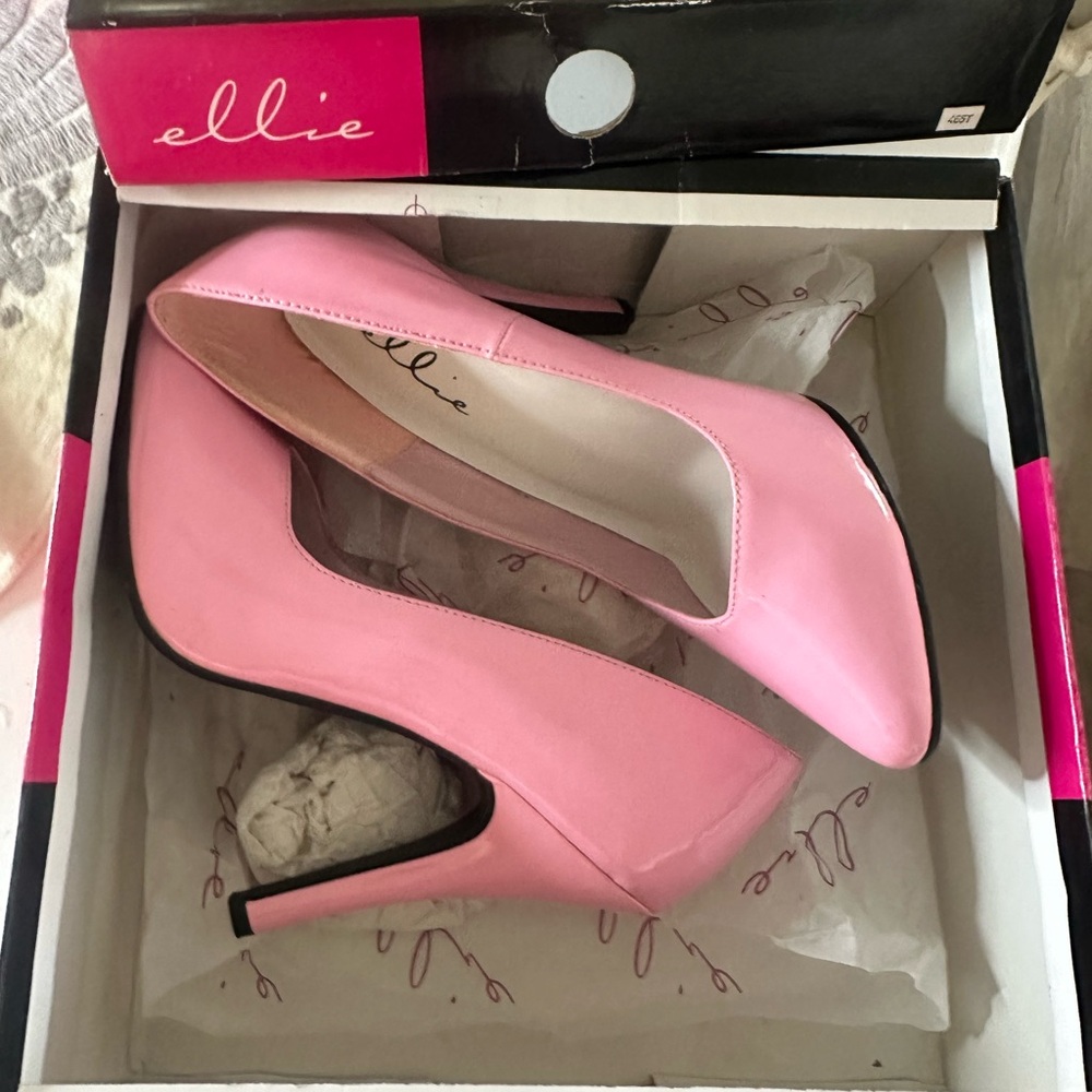 Ellie Shoes 511-BRANDE 5" Heel Pump Pink Size 9 patent bubble gum pink